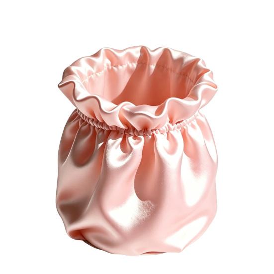

Pen Holder Large Capacity Makeup Brush Storage Holder with Soft Pink Satin Texture Design Stable Base Organizer for Home Dormitory рожевий
