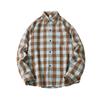 Autumn Men'S Plaid Abraded Thickened Long Sleeve Shirt Men'S Casual Shirt Jacket