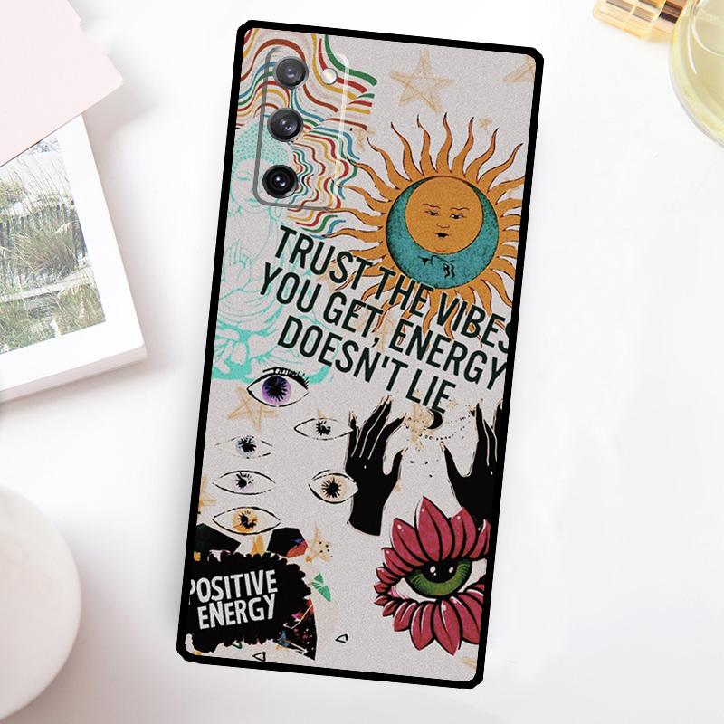 Positive Good Vibe Quote Case For Samsung Galaxy S22 S23 S24 Ultra Plus Note 10 20 S8 S9 S10 S20 FE S21 FE Cover
