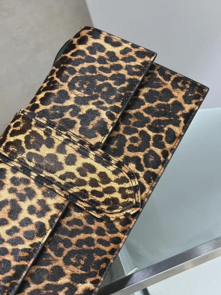 2024 Women's Genuine Leather Leopard Print Underarm & Crossbody Bag - Fashionable Versatile Handbag
