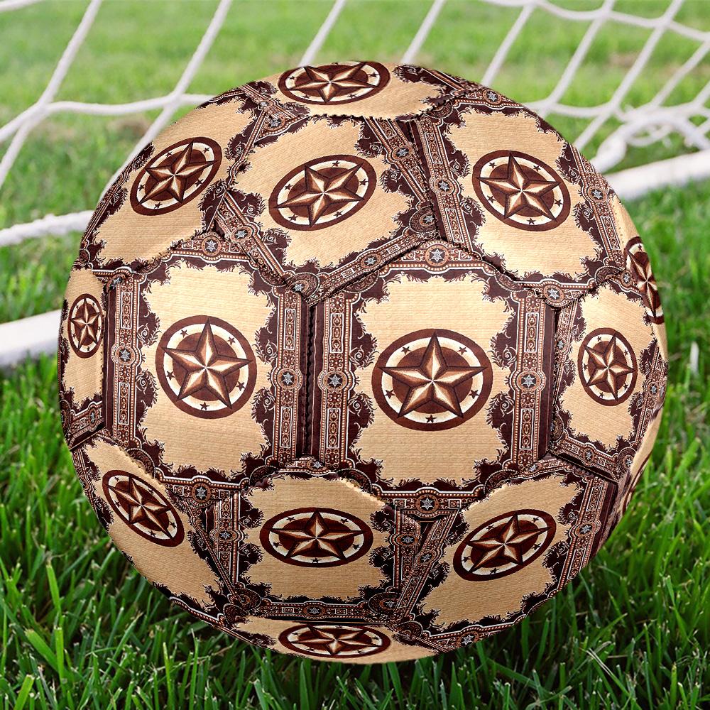 Western Texas Star Indoor Soccer Ball Size 5 Colorful All Ages Machine Stitched PVC Competition Ready Durable High-Bounce