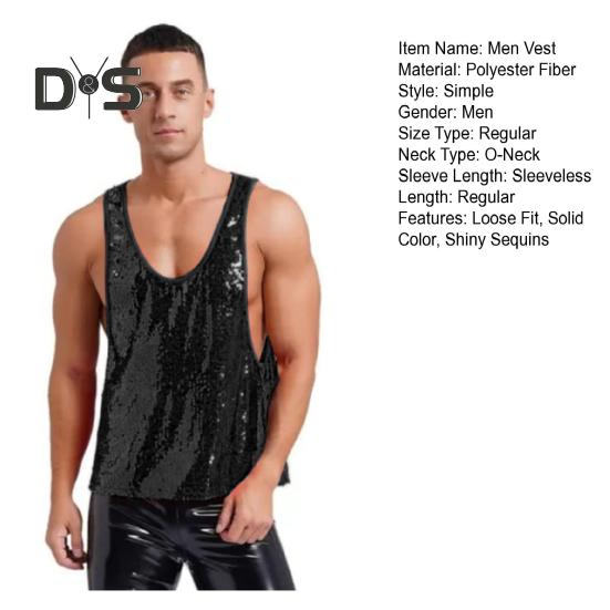 Men Vest O-Neck Sleeveless Loose Fit Solid Color Tank Tops Quick-Dry Versatile Street Style Tops Casual Wear