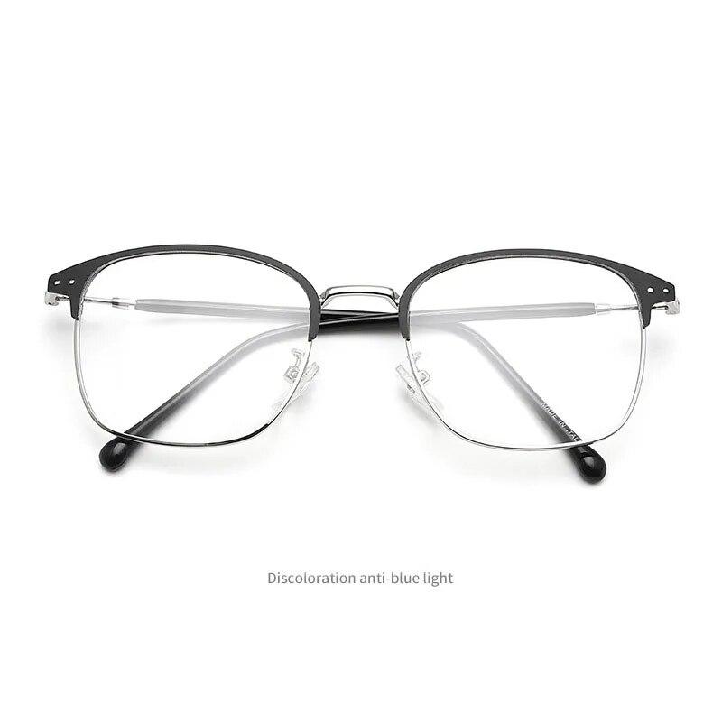 Pochromic Frameless Eyeglasses for Men Fashion Glasses Anti Radiation Eye Sunglasses for Men Korean Glasses Rectangle Compute