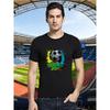 European Size Sports Style Printed T-Shirt, Soccer Ball And Football Field Short Sleeve, Durable Print, Skin-Friendly Lightweight Fabric