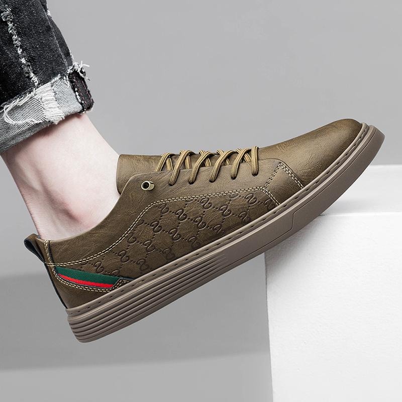 Fashion Trends Leather Men's Oxford Shoes Brogue British Casual Flats Sneakers Wearable Trainers Round Toe Formal Business Shoes