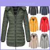 Cappotto Lungo da Donna Invernale Caldo con Cappuccio e Chiusura a Zip di Alta Qualità