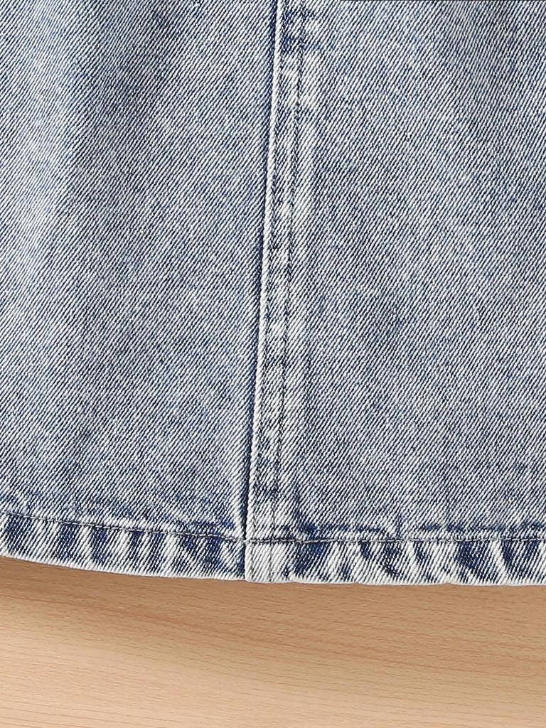 Girl Jeans Y2K Outdoor Street Casual Snowflake Denim Cargo Skirt