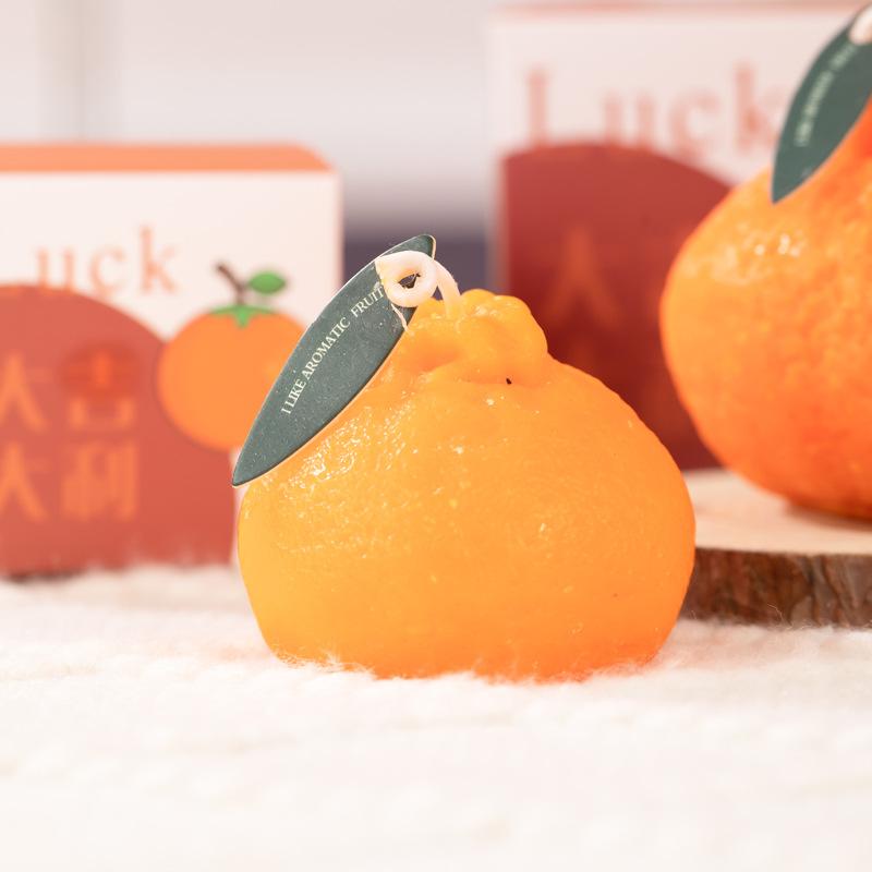 Creative Ugly Orange Scented Candle Fruit Bridesmaid Candle Wedding Souvenir Photo Props Decoration