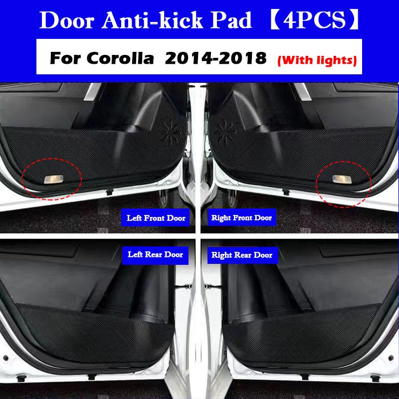 Car Door Anti Kick Pad Protection Stickers for Toyota Corolla 2014-2025 Glove Box Carbon Fiber Anti-dirty Sticker Accessories