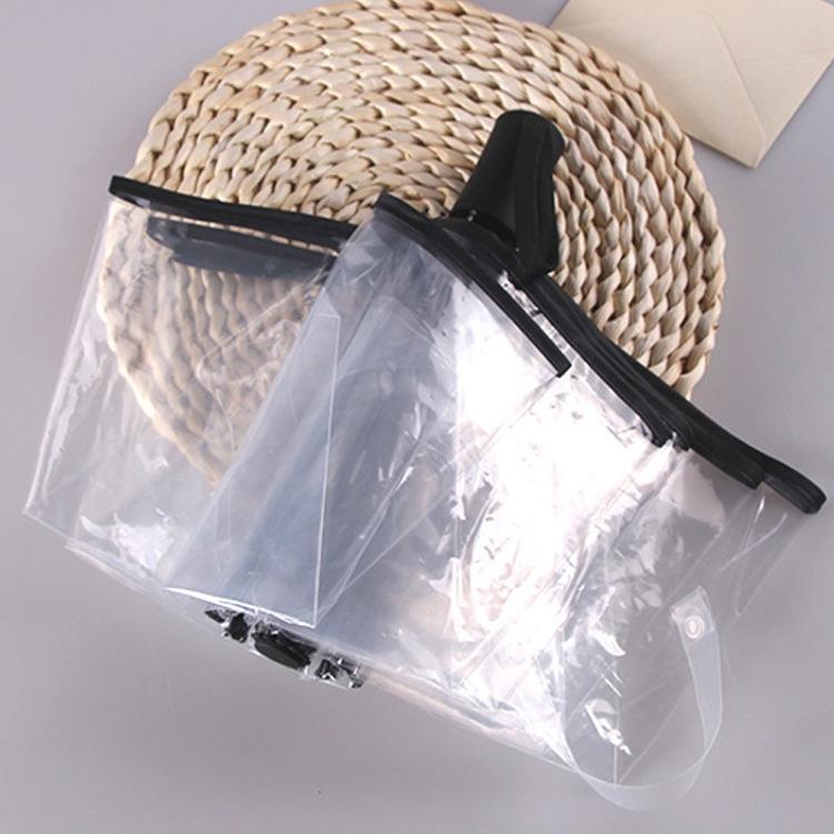 Automatic Folding Umbrella - Compact 3-Fold Clear PVC Canopy with Colorful Handle