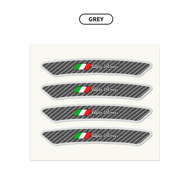 4Pcs Car Rims Wheels Curved Carbon Fiber Sticker Decal For Alfa Romeo Giulia Stelvio Giulietta 156 159 147 Mito Tonale GT