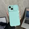 Fashion Solid Color Slide Camera Protection Soft Silicone Case For iPhone 16 15 14 Plus 13 12 11 Pro Max XS XR 7 8 Bumper Cover
