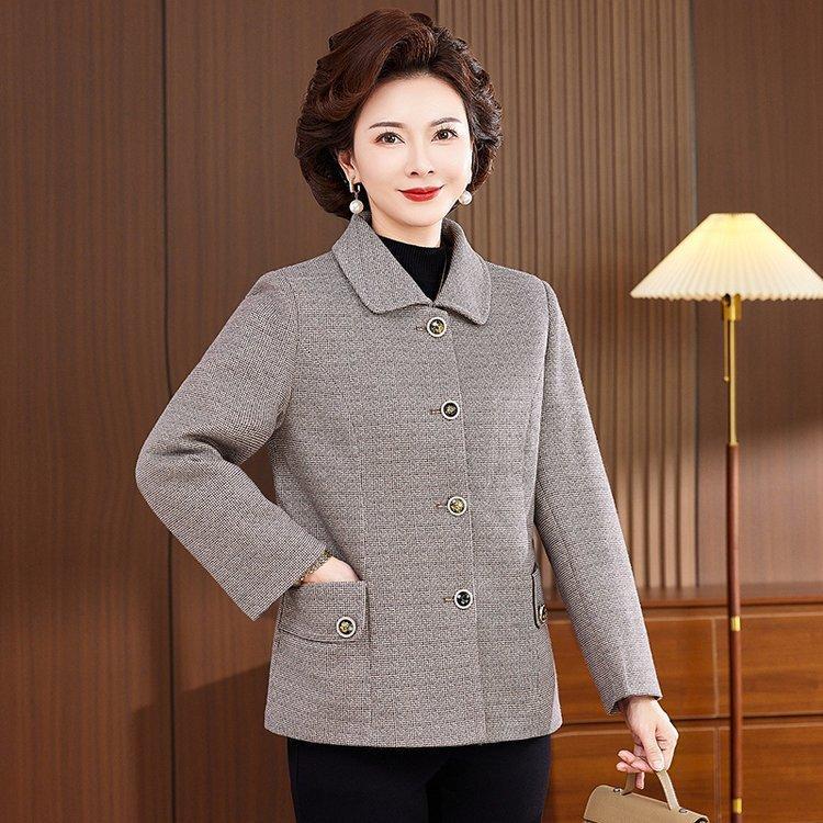 Autumn 2025 Mid-Length Jacket for Middle-Aged and Elderly Women