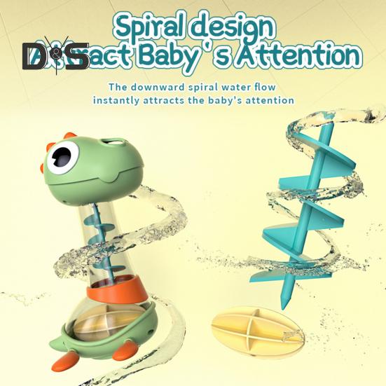 Dinosaurier-Badespielzeug für Babys, Sprinkler-Badewannenspielzeug, spiralförmiger Wasserfluss, gleichmäßiger Ausgang, Babyparty, Osterkorbfüller, Geschenk
