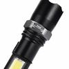 Super Bright XPE + COB Flashlight Rotating Adjustable Focus Torch 4 Modes Lamp