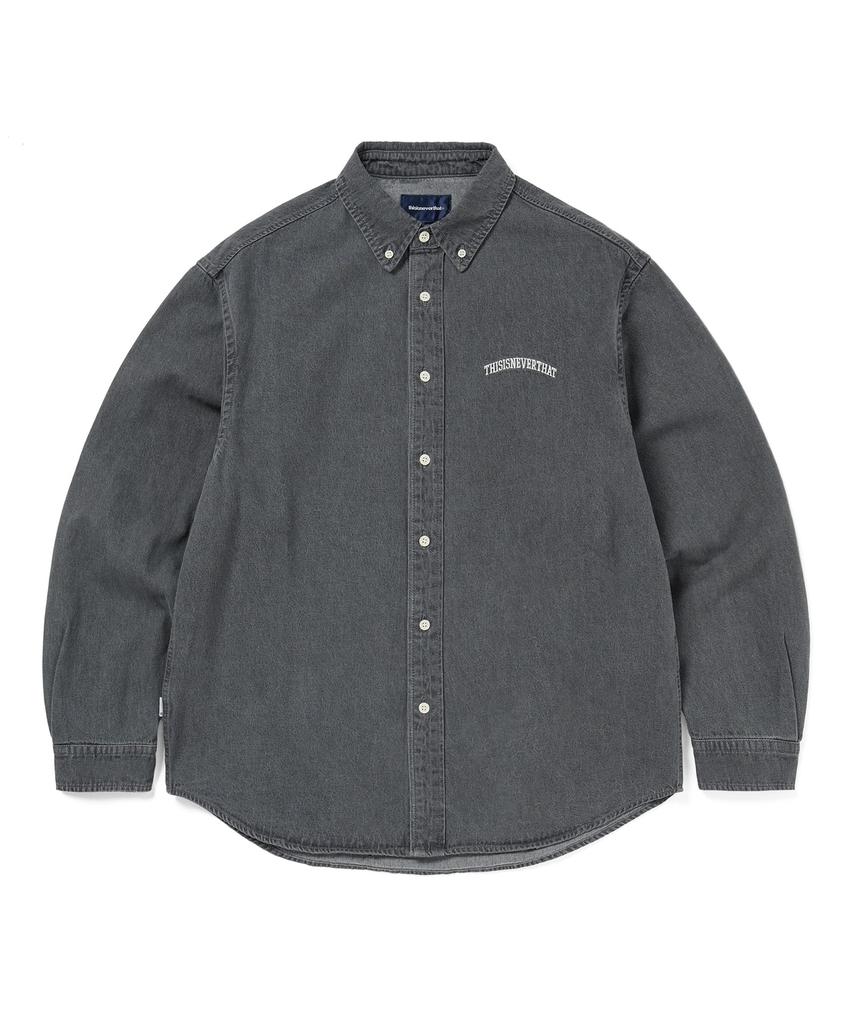 This Is Never That Washed Denim Shirt Dusty Gray