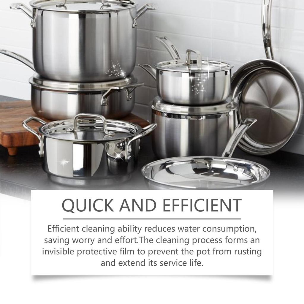 Pot and Pan Cleaner Pot and Pan Bottom Grease Cleaner Degreasing and Descaling Cleaning and Polishing Anti-rust Cleaning Solution