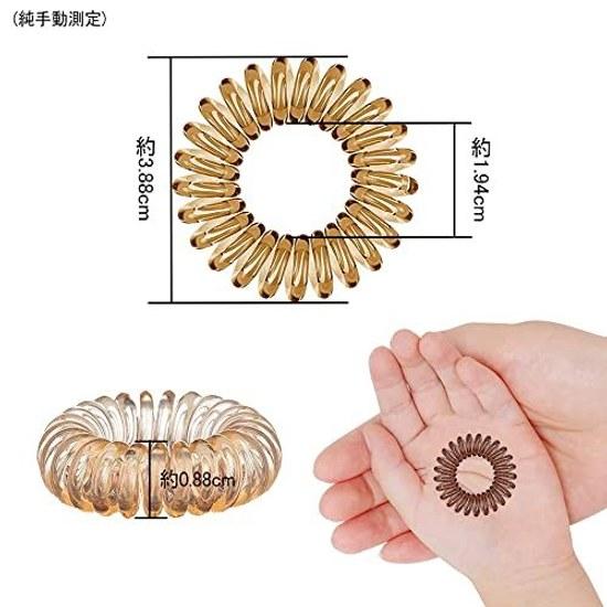 Spiral hair ties telephone cord type ponytail spring rubber coil coils durable no marks left (4 colors 8 pieces set)
