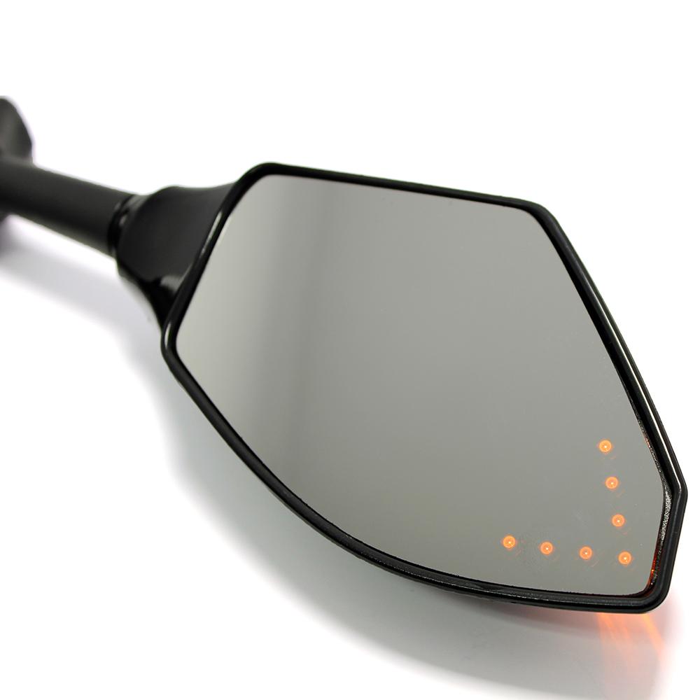 1 pair Motorcycle LED Turn Signal Mirrors For HONDA CBR600RR 1000RR 500R SUZUKI SXR1000 Hayabusa SV650S GSXR600