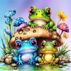 5D DIY Full Square Drill Partial AB Drill Diamond Painting Frog Decor 45x45cm