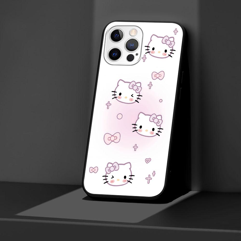 Hello Kitty Lovely Case for Apple iPhone 13 14 Plus 11 12 Mini 15 Pro Max 7 8 SE 2020 X XS XR Silicone Black Soft Phone Cover