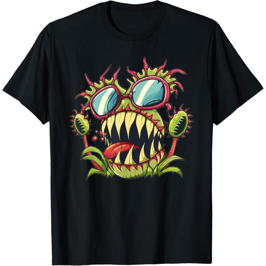 Colorful Venus Flytrap With Sunglasses I Kids Venus Flytrap T-Shirt XXXXXL чёрный