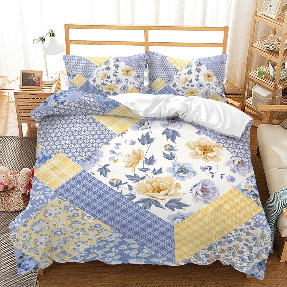 Home Textile Bed Three-Piece Flower Flower Digital Printing Quilt Cover