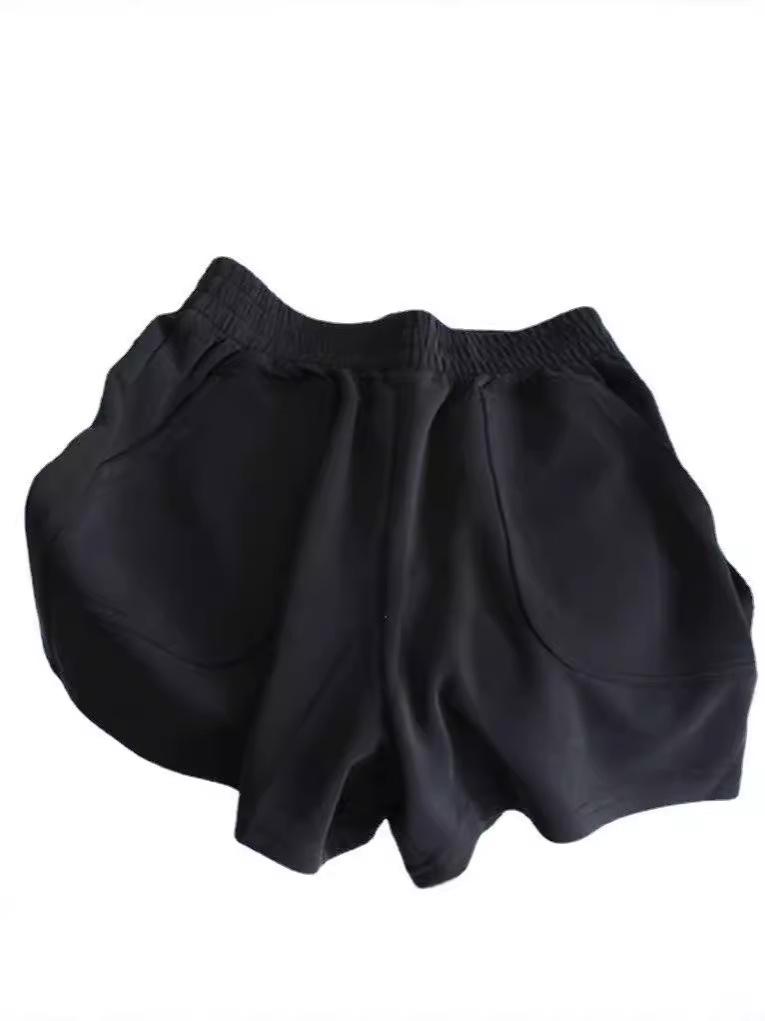 Women's High-Waist Korean Style Wide-Leg Three-Quarter Cotton Sports Shorts - Slimming and Trendy Summer Wear