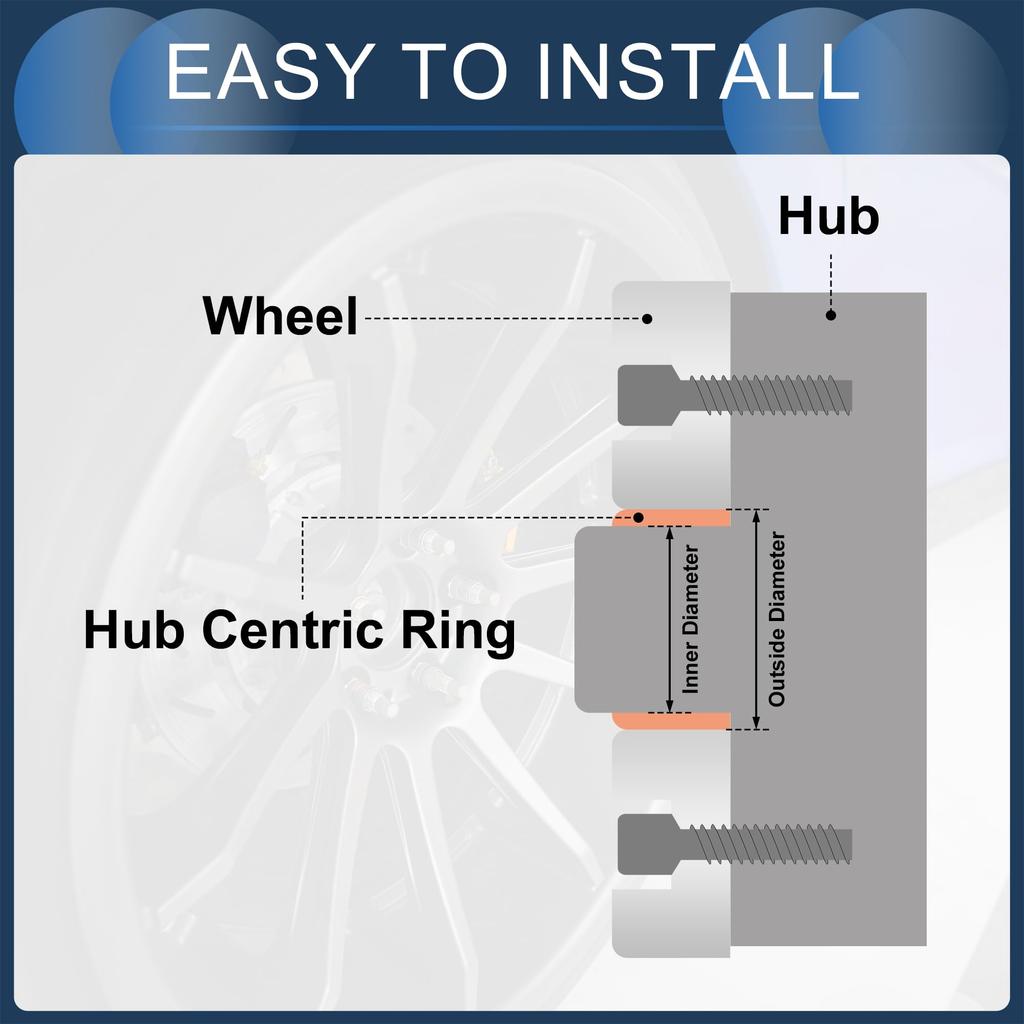 INFINAUTO Hub Centric Ring 59.6mm ID 73.1mm OD Car Wheel Hub Ring ABS Plastic Black 4pcs