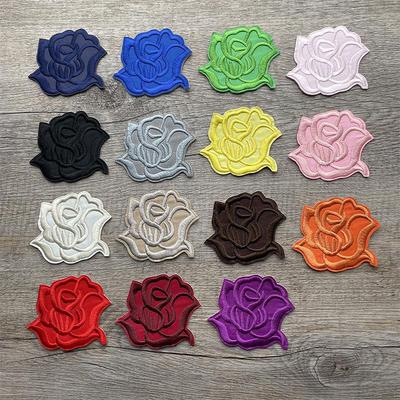 Self-Adhesive Rose Embroidery Patch for Mending, Repairing, Décor, and Versatile Applications.
