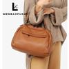 European & American Style Large Capacity Women's Soft Cowhide Handbag - Autumn/Winter Simple Fashion Shoulder Bag