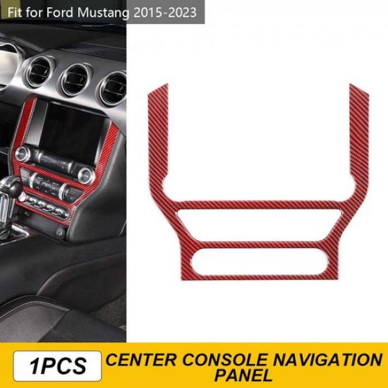 

Red Carbon Center GPS Navigation Bezel Panel Cover Trim For Ford Mustang 2015-23