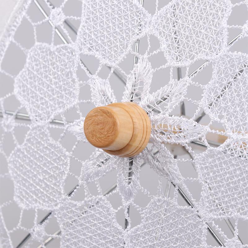 Vintage White 15/19/30/38Cm Lace Parasol Umbrella Embroidery Cotton Lace Flower Girl Umbrella Kids Sun Umbrella Photo Prop