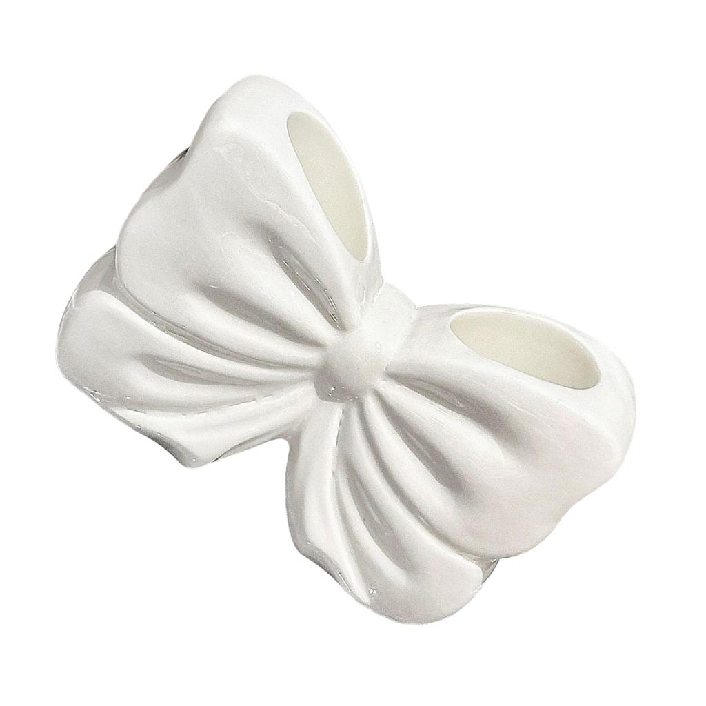 Bowknot Shape Ceramic Toothbrush Holder for Home and Bathroom Countertop Bowknot Decoration