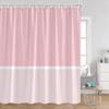 Solid Striped Shower Curtain Pink Yellow Blue Green Pattern Modern Simple Bath Curtains Polyester Cloth Home Bathroom Decoration