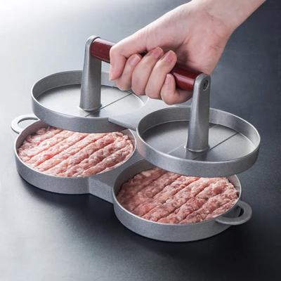 Runde Hamburgerpresse aus Aluminiumlegierung + ABS, Hamburgerfleisch, Rindfleisch, Grill, Burgerpresse, Patty Maker, Form, Küchenhelfer