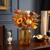 Bouquet Autunnale Artificiale con Zucche in Tessuto Foglie d'Acero Bacche di Grano, Fiori Finti e Decorazioni Autunnali per Centrotavola del Ringraziamento, Stagionale