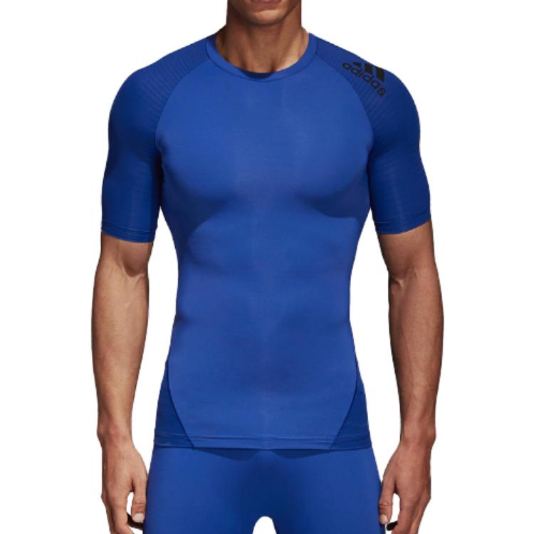 Adidas Logo Round Neck Short Sleeve T-Shirt Men Tops Blue CD7138