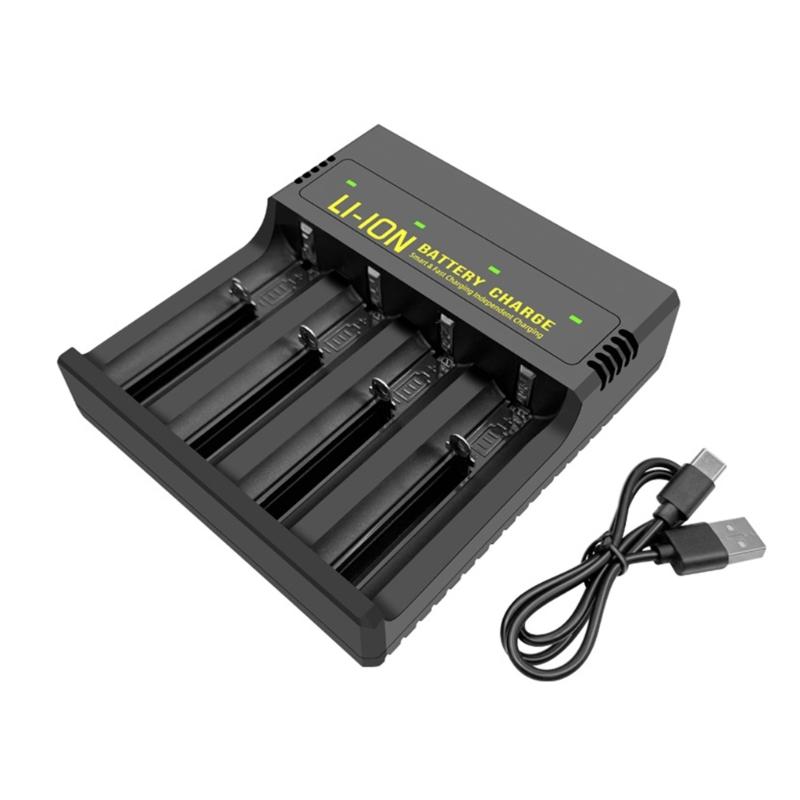 

4Slot 18650 Battery Charger for 18650/26650 21700/16340 14500/18500 10400/16650 14650/18350 3.7V Lithium Batteries 1