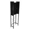 Over The Toilet Storage Rack 3 Tier 2 Door Carbon Steel Acrylic Bathroom Organizer Shelf for Home Black