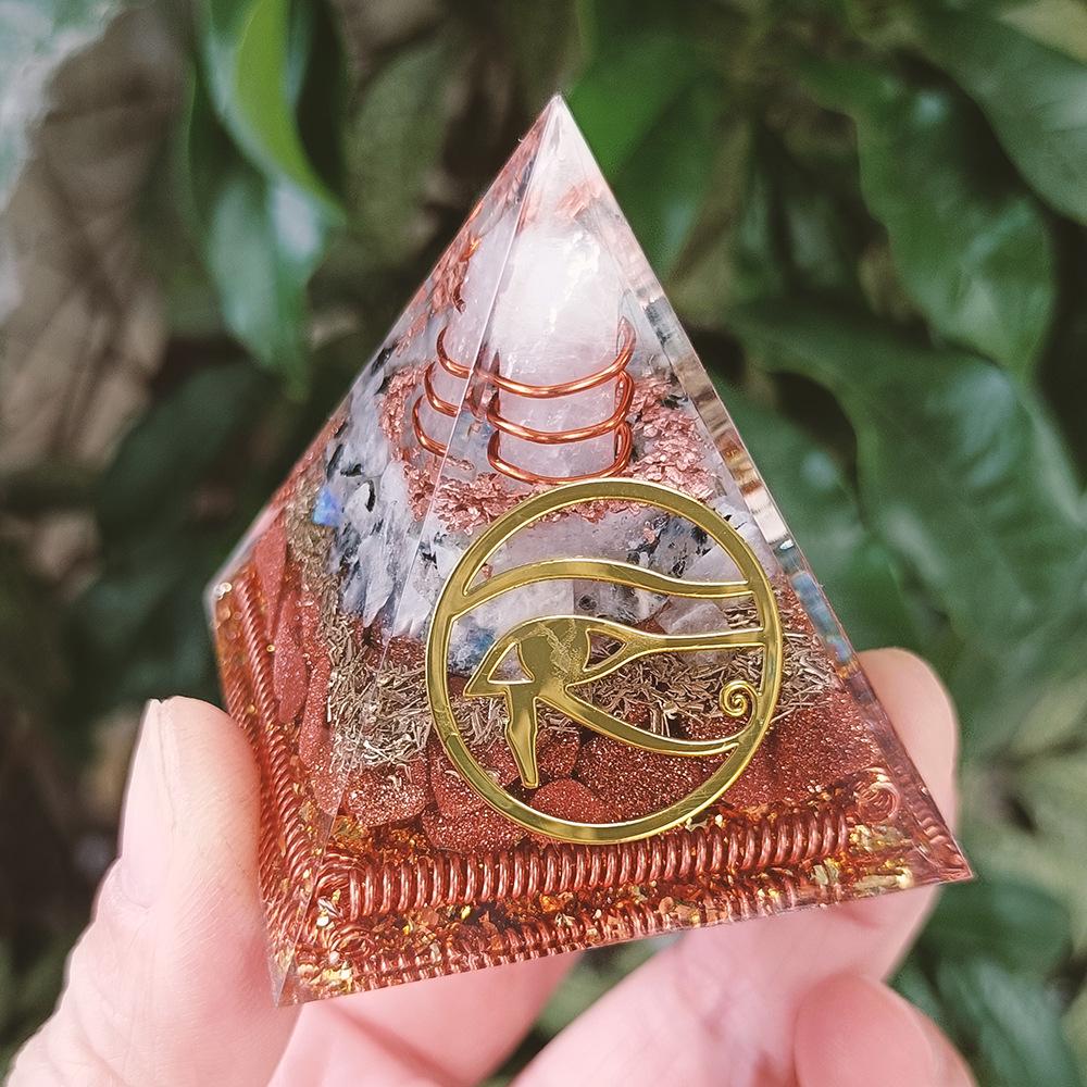 Crystal Gravel Pyramid Resin Ornament - Home and Office Decor Gift