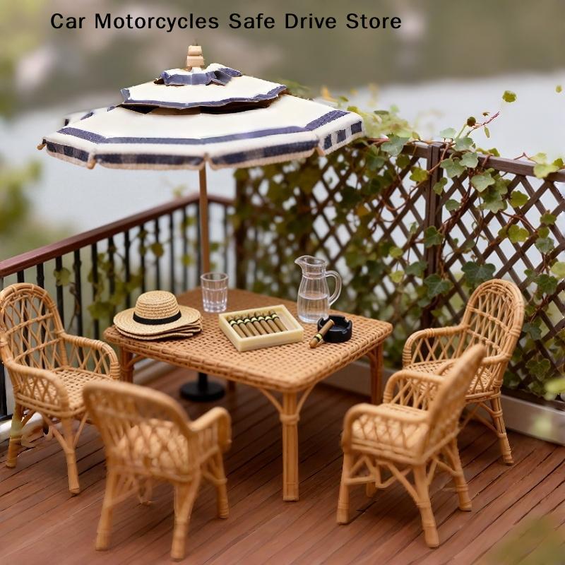1/12 Dollhouse Simulation Cigar Ashtray Kit Model Mini Cigarette Ornament Dolls House Decoration Accessories Pretend Play Toys