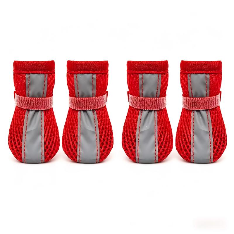 Small Dog Shoes Mesh Breathable Reflective - Outdoor Protectors for Teacup Non- Fit