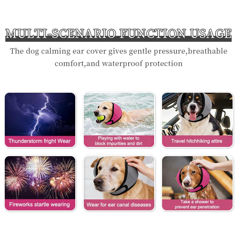 2026 Paraorecchie a Orecchie di Cane (Addensato) Per Rumore e Bagno - Protezione Impermeabile Con Cappuccio Rilassante Elastico, Toelettatura