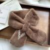 Autumn and winter scarf women's autumn and winter plush pearl diamond versatile imitation Rex rabbit hair sweet and cute scarf
