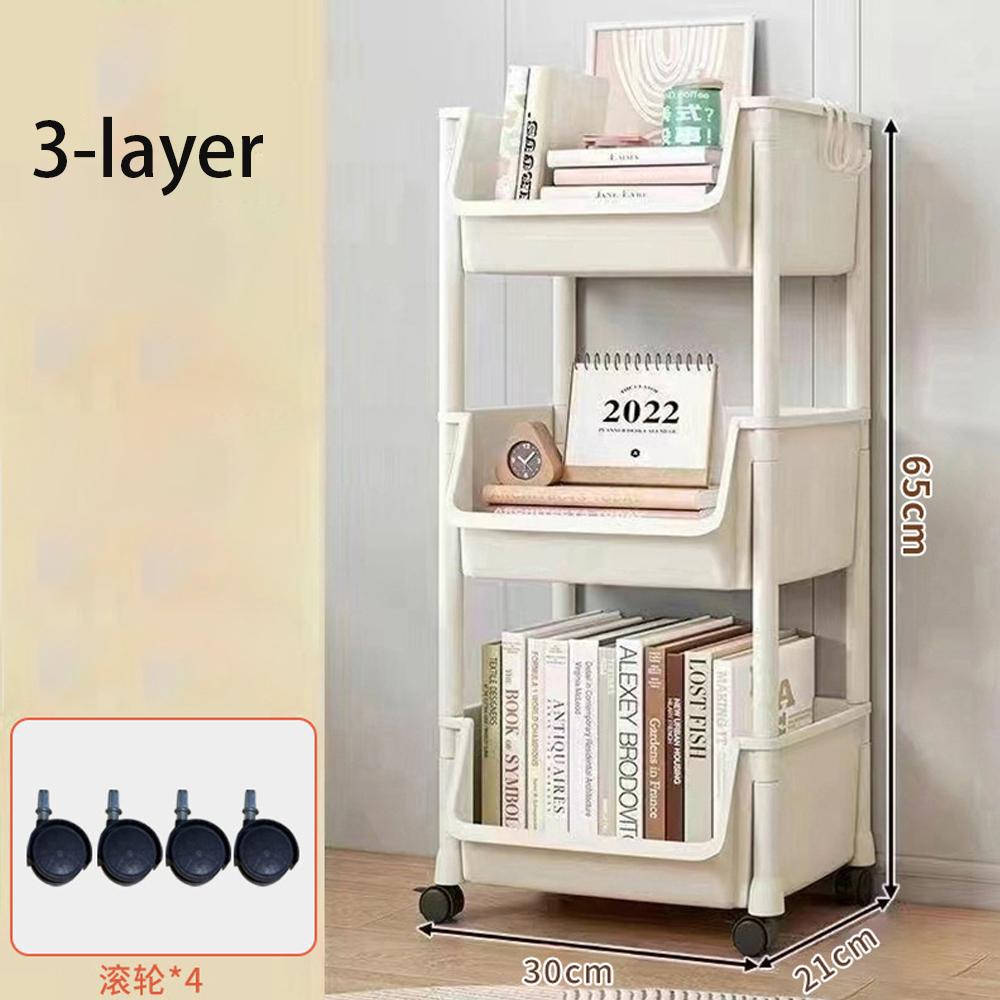 Kitchen Storage Rack Trolley Bookshelf Kitchen Corner Narrow Slit Storage Cabinet Bathroom Living Room Home Organizer