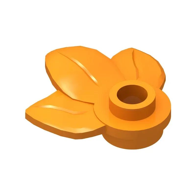 100pcs Plant leaf #32607 1x1 round brick with 3 leafs Building Blocks Accessories  DIY Parts Compatible with Lego Bricks
