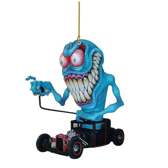 Unique Acrylic Big Mouth Monster Car Pendant Colorful Backpack Ornament For Halloween Christmas Celebration And Home Style