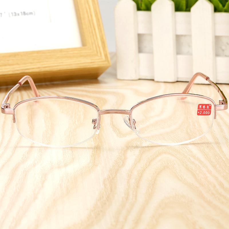 

Pink Reading Glasses Women HD Lens Metal Frame Presbyopic EyeGlasses High Quality Fashion Eyewear +1.0 To +4.0 +100 розовый