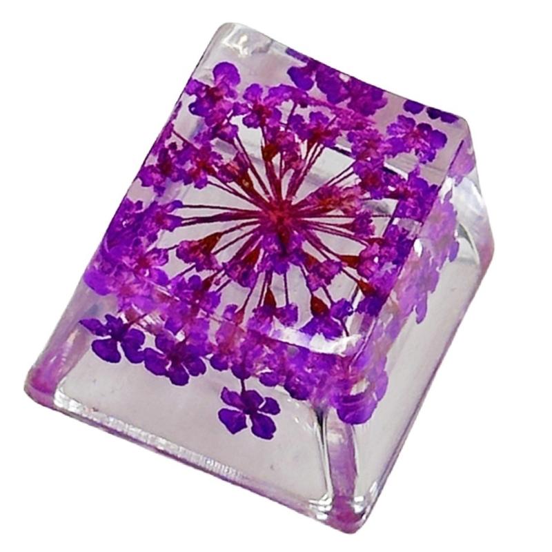 

Handcrafted Floral Resin Keycap Translucently for Mechanical Keyboards Aesthetic Keycap Replacement фиолетовый